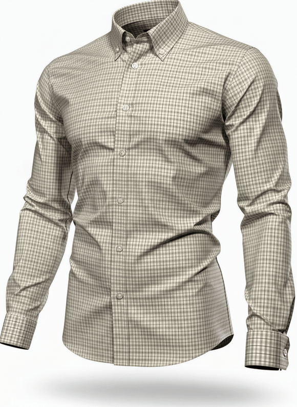 Seidensticker Slim Flannel Shirt – Beige Tern - Connoisseur - cph.dk