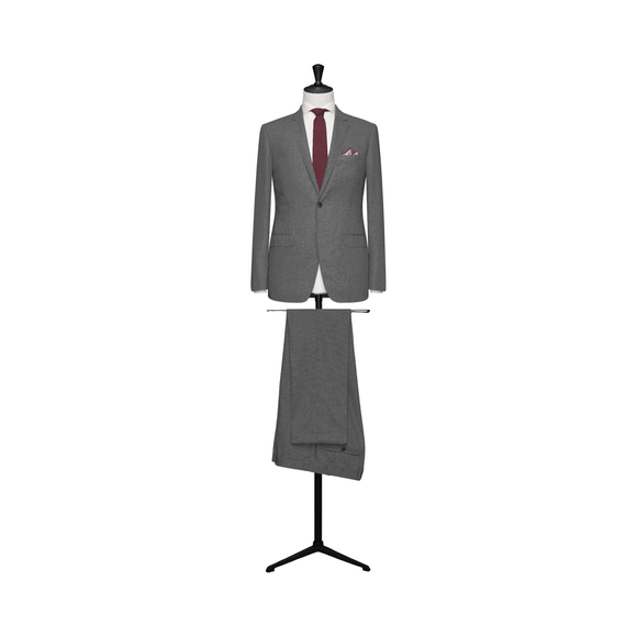 MTM Jakkesæt Loro Piana basketweave 100% uld (TVR008 lysgrå) - Connoisseur - cph.dk